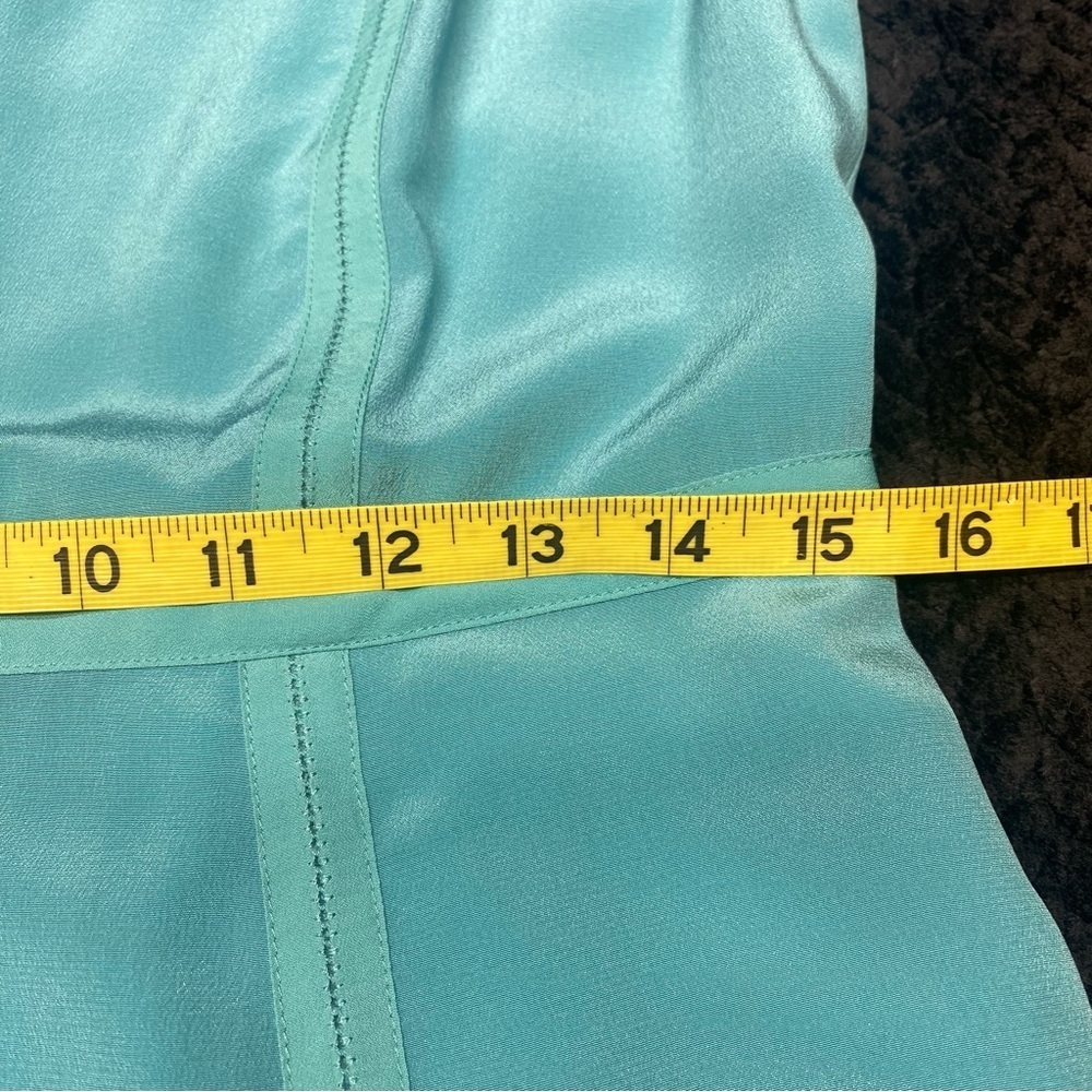 Talbots Silk Dress Women’s 6 Aqua Knee Length Back Zipper Lined LUXURY - Picture 8 of 12